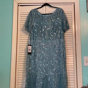 Winter formal dress and faux fur jacket size L